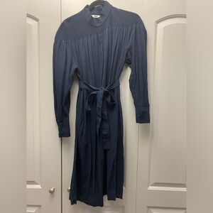 WOMEN UNIQLO U SHIRRING MOCK NECK LONG SLEEVED DRESS